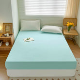 Kuber Industries Double Bed Mattress ProtectorBed Protecter with Elastic 150x200 CM (Light Green)